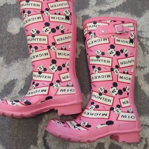 Hunter Boots Kids Mickey Mouse Pink Rain Boots
